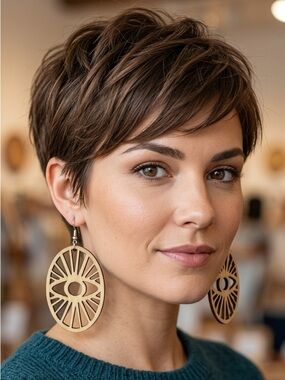 Wooden Eye Design Earrings